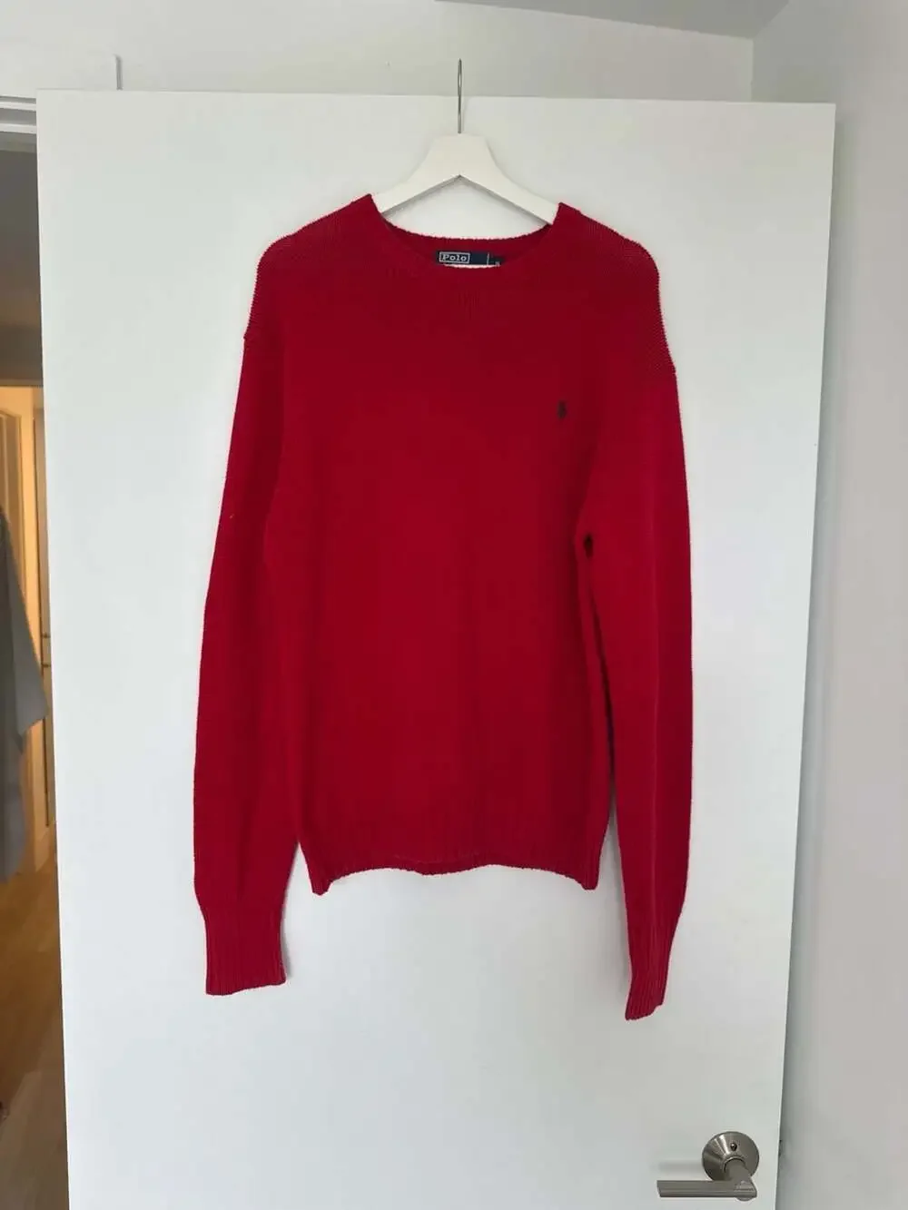 Polo by Ralph Lauren 100% Cotton Red Crewneck Sweater Size M